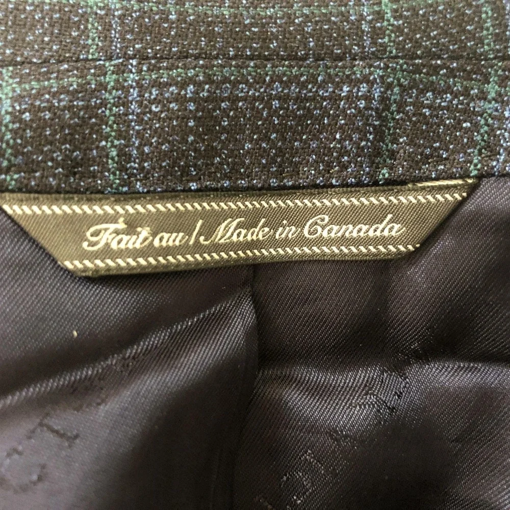 Jack Victor Blazer Mens 36S Blue Plaid Super 130s Wool Sport Coat Jacket Canada